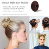 SQULIGT 5 PCS Donut Hair Bun Maker Dark Brown Ring Style Bun Makers Set 2 Large and 3 Small
