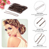 Cehony U Shaped Hair Pins 200 Count Buns Waved Hair Pins for Updos with Box for Women Lady Girls Bobby Pins French Histo
