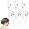 Silver Wedding Hair Clips Bride Hair Pins Bridal Hair Pieces for Prom 6 Pieces Wedding Barrettes for Womens Pearl Hair A