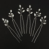 Silver Wedding Hair Clips Bride Hair Pins Bridal Hair Pieces for Prom 6 Pieces Wedding Barrettes for Womens Pearl Hair A