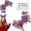 HIFANMM 4th of July Headband Independence Day Hair Accessories Patriotic Party Hair Supplies American Flag Love Heart De