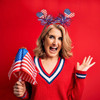 HIFANMM 4th of July Headband Independence Day Hair Accessories Patriotic Party Hair Supplies American Flag Love Heart De