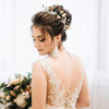 5 PCS Bridal Wedding Hair Pins Gold Leaf Crystal Pearl Hair Pins Vintage Bridal Hair Accessories Wedding Hair Clips for