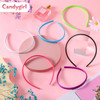 Candygirl HeadBands for GirlsDIY Satin Covered Girls Headbands1cm Width Craft Headbands for Daily and Party26pcs Per Pac