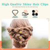 Rustark 50 Pcs Crystal Hair Pins Rose Flower Rhinestone Hair Clips U Shaped Hair Pins Bobby Pins Bun Hairpins for Weddin