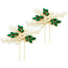 PRETTYLIFE Crystal Wedding Hair Pins Pearl Rhinestone Flower Bridal Hair Pieces Decorative Accessories for Women and Gir
