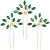 PRETTYLIFE Crystal Bridal Hair Pins 3 Pieces Rhinestone Flower Headpieces Wedding Hair Accessories for Bride Bridesmaids