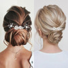 5PCS Silver Vintage Pearls Jewelry Headpieces Wedding Crystal Hair Comb Rhinestone Hair Clips Hair Accessories for Women