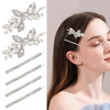 6 Pieces Rhinestone Bridal Hair Clips Leaf Wedding Hair Pins Crystal Bobby Pins Silver Hairpin Jewelry Barrette for Brid