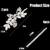 6 Pieces Rhinestone Bridal Hair Clips Leaf Wedding Hair Pins Crystal Bobby Pins Silver Hairpin Jewelry Barrette for Brid