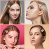 8 Pieces Leaf Hair Side Combs Gold Rhinestone Hair Pins Clips with Teeth Combs for Wedding Hair Accessories for Women Gi