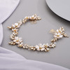 BERYUAN Champagne Flower Crystal Hair Piece Bridal Headband for Bride Bridesmaid Wedding Hair Accessories for Women and