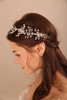 BERYUAN Silver Flower Crystal Headband Crystal Beads Hair Piece Silver Wedding Hair Accessories Bridal Heaband for Weddi
