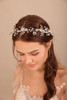 BERYUAN Silver Flower Crystal Headband Crystal Beads Hair Piece Silver Wedding Hair Accessories Bridal Heaband for Weddi