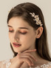JWICOS Gold Bridal Leaves Rhinestones Headband for Brides and Bridesmaid Flower Pearl Crystal Hair Accessories for Weddi