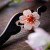Women Girls Hair Stick Wooden Handmade Hair AccessoriesChinese Retro Hairpins Flower Decor Model B