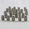24 PCS Viking Hair Beads Beard Hair Beard Beads 6 PCS Pull Hair Pin Quick Beader 100 PCS Black Rubber Bands and a Bag