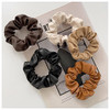Big Leather Scrunchies for Thick Hair Rubber Bands No Damage Soft Hair Ties Accessories for Women Girls Elastic Leather