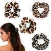 4pcs Cheetah Scrunchie Hair Ties Ropes Elastic Lagre animal print velvet Leopard Scrunchies for Women Girls Pony Tails a