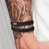HAVHAF Braided Mens Hair Ties For Men For Buns Curly Thick Dense Hair Elastic Hair Ties For Guys No damage Crease Breaka
