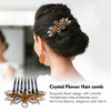 Lawie 6 Pack Large Crystal Rhinestone Side Comb Fancy Sparkly Jeweled Long Teeth Plastic Decorative Hair Combs Accessori