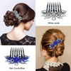 Lawie 6 Pack Large Crystal Rhinestone Side Comb Fancy Sparkly Jeweled Long Teeth Plastic Decorative Hair Combs Accessori
