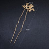 2PCS Chinese Hair Sticks for Long Hair Vintage Chinese Hair Accessoris for Women Gold Sliver Plated Koi Fish Hair Fork P