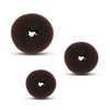 Beaute Galleria 3 Pieces Mini Kids Hair Donut Bun Maker Ring Style Mesh Chignon Ballet Sock Bun Brown