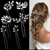 6 Pieces Bride Hair Pins Rhinestones Hair Accessories for Women Crystal Hair Piece for Wedding Bride Women Girls Bridesm