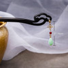 Japanese Chinese Wood Hair Chopstick for Women Retro Hair Stick Pin with Jade Japanese Chinese Hair Accessories for Long
