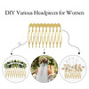 Lawie 20 Pack Bulk 10 Teeth Gold Metal Side Hair Combs Plain Blank Crafting DIY Wire Slide Combs Wedding Bridal Veil Com
