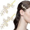 BOYIVI 2 Pieces Wedding Hair Pins Rhinestone Bridal Hair Clips Leaf Hairpin Bridal Crystal Hair Clip Gold Jewelry Barret