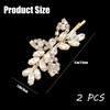 BOYIVI 2 Pieces Wedding Hair Pins Rhinestone Bridal Hair Clips Leaf Hairpin Bridal Crystal Hair Clip Gold Jewelry Barret