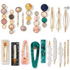 Mehayi 20 PCS Macaron Pearl Acrylic Resin Fashion Hair Clips Set Cute Hair Barrettes Bobby Pins Boho Fancy Hairpin Acces