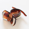 Meilliwish Sparkling Crystal Wedding Women Hair Clip Claw 1 PCSXA16Brown