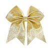 7 Large Glitter Cheer Hair Bows Clip for Girls and woman Sparkling Gold