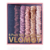 VLOMOT 6 Pcs Set 100 Pure Mulberry Silk Hair Scrunchies Silk Hair Ties with 6 Chic Colors Everyday Skinny Scrunchies Sil