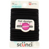 Scunci NoDamage Comfortable Black Hair Ties Flat Design AllDay Hold 14Pieces per Pack 3Packs