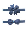 2pcSet Baby Girls Grosgrain Ribbon Hairband Set Ribbon Bows Hair Tie Headband JB10 10Navy Blue