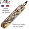 Camila Paris CP2818 French Hair Barrette Clip for Girls Handmade Onyx MetalFree Closure Strong Hold Grip Hair Clips for