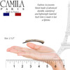 Camila Paris CP2818 French Hair Barrette Clip for Girls Handmade Onyx MetalFree Closure Strong Hold Grip Hair Clips for