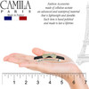 Camila Paris CP2244 French Hair Barrette Clip for Girls Handmade Black and White Automatic Strong Hold Grip Hair Clips f