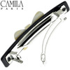 Camila Paris CP2244 French Hair Barrette Clip for Girls Handmade Black and White Automatic Strong Hold Grip Hair Clips f