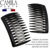 Camila Paris CP2953 French Hair Side Comb Small Black French Twist Hair Combs Decorative Strong Hold Hair Clips for Wome