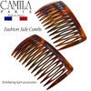 Camila Paris AD8252 French Hair Side Comb Small Curved Tortoise Shell French Twist Hair Combs Decorative Strong Hold Hai