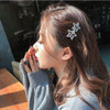 Women Lady Rhinestone Alloy Barrettes Bobby Pins Numblartd 2Pcs Fashion Star Hair Clip Hairpin Side Clip Hair Accessorie