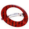 Camila Paris CP2513 French Hair Barrette Clip for Girls Round Handmade Victory Red Strong Hold Grip Hair Clips for Women