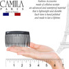 Camila Paris CP2946 French Hair Side Comb Small Rounded Black French Twist Hair Combs Decorative Strong Hold Hair Clips