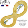Camila Paris CP3414 French Hair Barrette Clip for Girls Handmade Yellow Strong Hold Grip Hair Clips for Women No Slip an