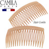 Camila Paris CP3134 French Hair Side Comb Small Curved Beige French Twist Hair Combs Decorative Strong Hold Hair Clips f